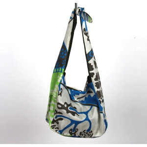 Upcycling Silk Bag Bobby Soleil Levant Bleu