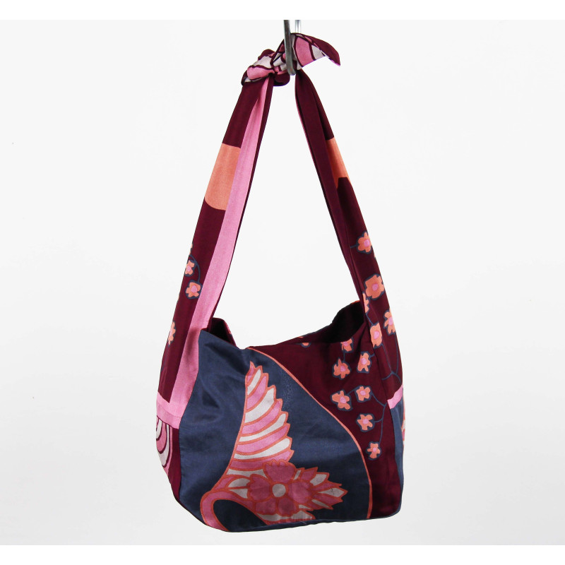 Upcycling Silk Bag Bobby Agami Bordeaux