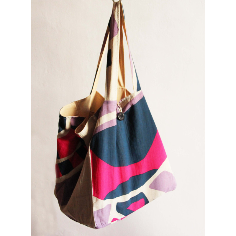 Cabas en coton upcycling Cosmopolis Lavande