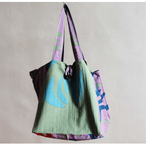 Cabas en coton upcycling Cap Breton Kaki