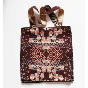 Cabas en coton upcycling Mariko Marron