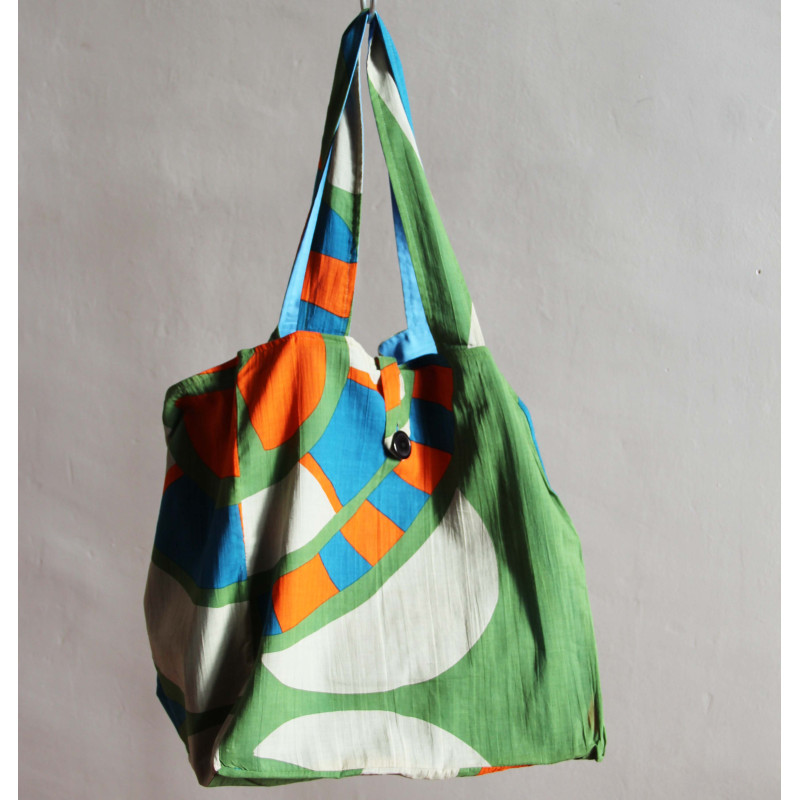 Cabas en coton upcycling Cosmopolis Kaki