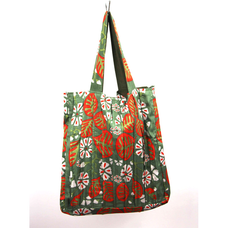 Upcycling Silk Bag Musette Tahiti Kaki