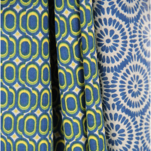 Foulard Coton Bio Pivoine Marine