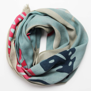 Echarpe Laine Zelie Bleu