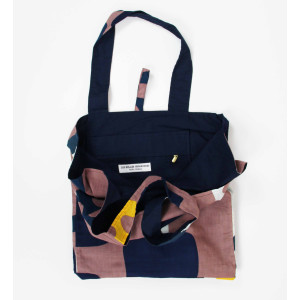 Cabas en coton upcycling Combination Marine Navy