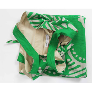 Cabas en coton upcycling Manuka Vert Green