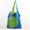Cabas en coton upcycling Mekong Bleu Blue
