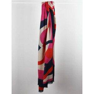 XL Wool Scarf Vibrations Fuchsia
