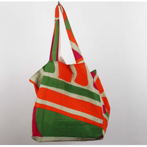 Cabas en coton upcycling Cosmopolis Orange