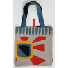 Cabas en coton upcycling Sunshine Bleu Blue