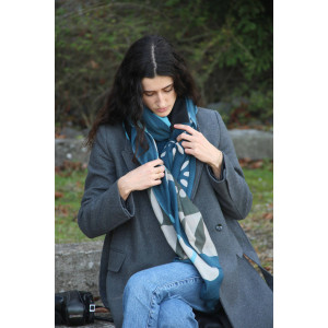 XL Wool Scarf Oasis Blue Bleu