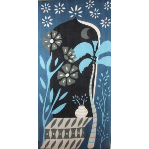 XL Wool Scarf Oasis Blue Bleu