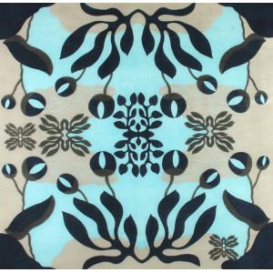 Carré Laine Abysse Bleu