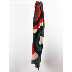 XL Wool Scarf Vibrations Kaki