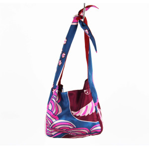 Sac Bobby en Soie Agami Bleu