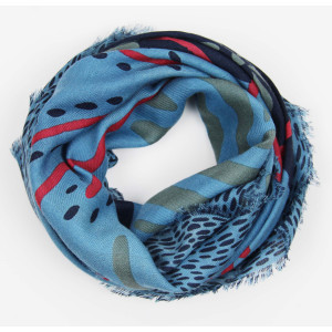 Wool Square Muscari Bleu Blue