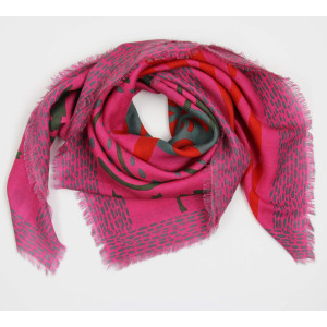 Wool Square Muscari Fuchsia