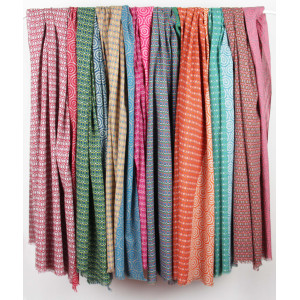 Foulard Coton Bio Pivoine Fuchsia