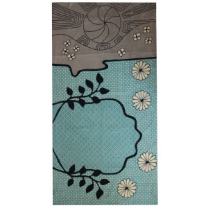 XL Wool Scarf Origami Blue