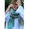 XL Wool Scarf Origami Blue