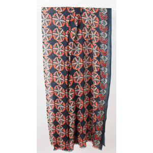 XL Wool Scarf Flamenco Blue Bleu