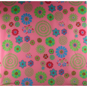Carré Coton Seigaiha Rose