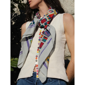 Carré Coton Holidays Prune Plum