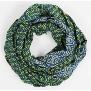 Foulard Coton Bio Pivoine Marine