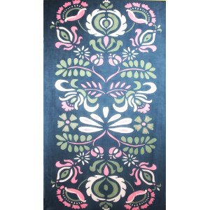 XL Wool Scarf Aliona Navy Marine