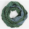 Foulard Coton Bio Pivoine Marine