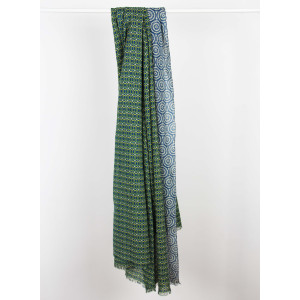 Foulard Coton Bio Pivoine Marine