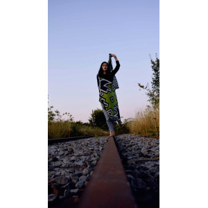XL Wool Scarf Ndebele Vert Green