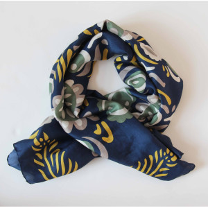 Carré Soie Anastasia Marine/ Navy