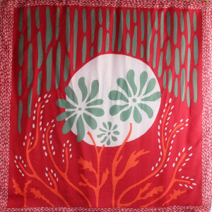 Carré Soie Clochette Rouge Orange