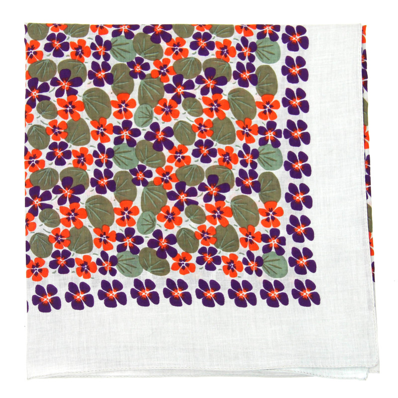 Carré Coton Ondine Prune Plum