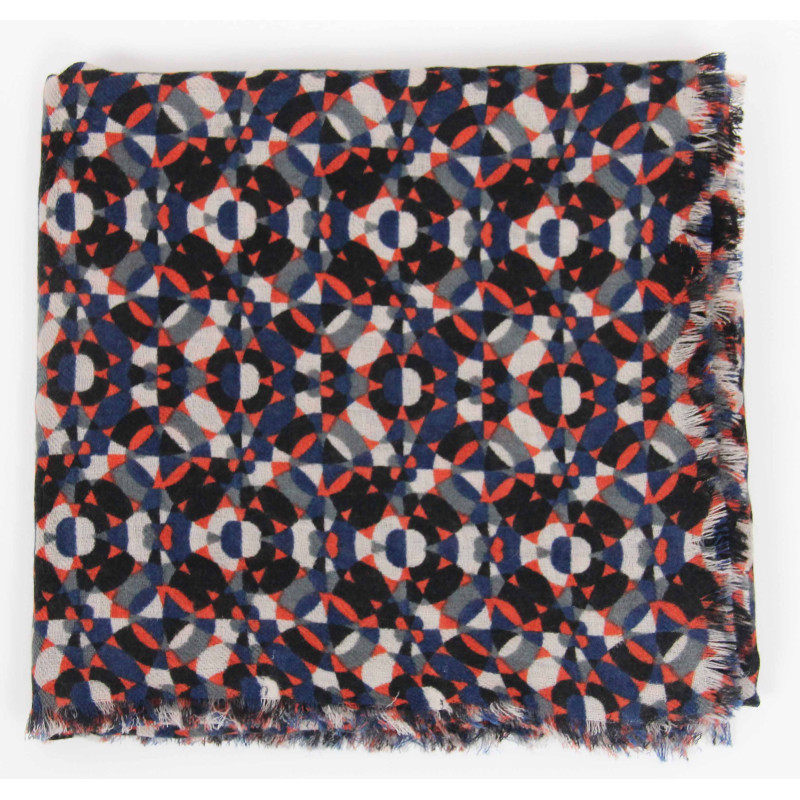 Wool Square Partition Marine Navy 