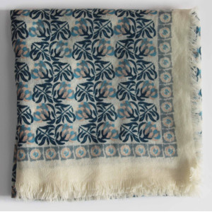 Wool Square Poème Bleu Blue 