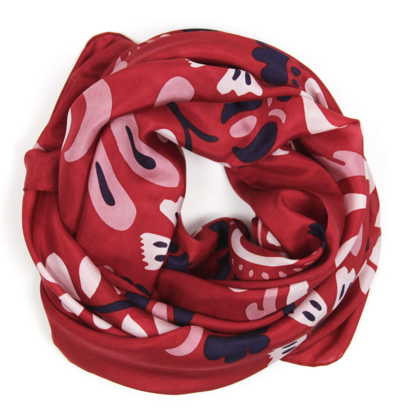 Carré Soie Helena Rouge Red
