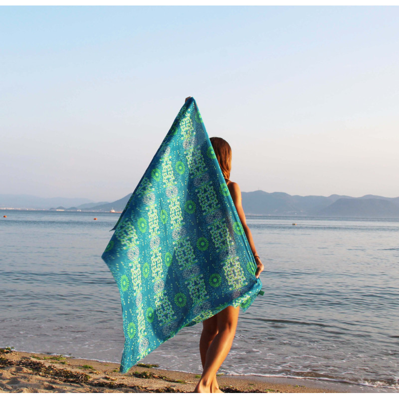 Foulard Coton Bio Ryoko Marine Navy