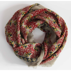 Wool Square Poème Rouge Red