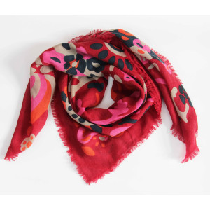 Wool Square Girandole Rouge 