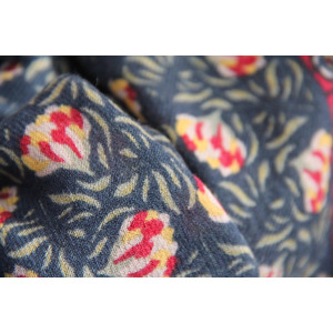 Wool Square Poème Marine Navy 