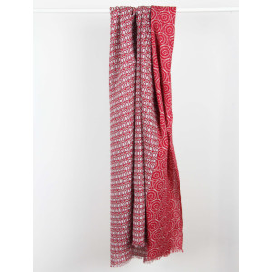 Foulard Coton Bio Pivoine Rouge