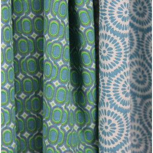 Foulard Coton Bio Pivoine Turquoise