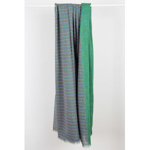 Foulard Coton Bio Pivoine Kaki