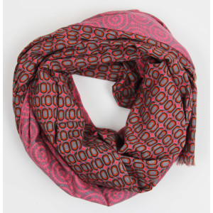 Foulard Coton Bio Pivoine Rose