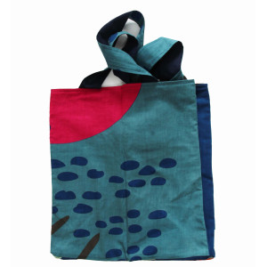Cabas en coton upcycling Cap Breton Marine Navy