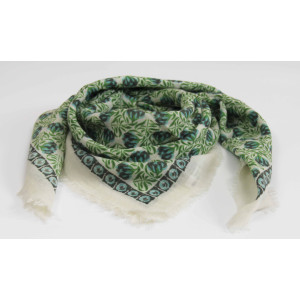 Carré Laine Poème Vert Green