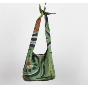 Upcycling Silk Bag Bobby Forget-Me-Not Kaki